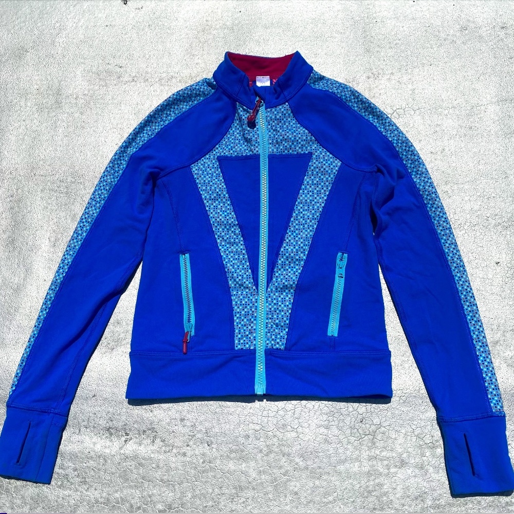 Ivivva by Lululemon Blue/Dot Perfect Your Practice Jacket Size 6